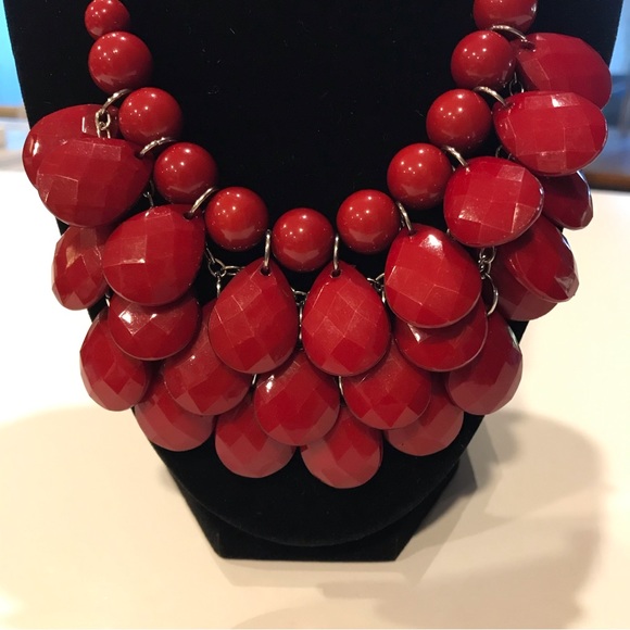 Layered teardrop necklace red - Picture 2 of 6